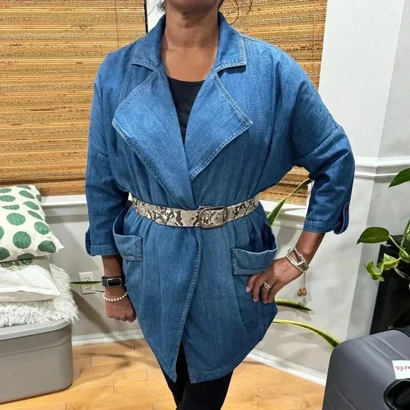 Armani Exchange Vintage Denim Jacket Cardigan 90’s Women’s Size Small - Picture 2 of 12